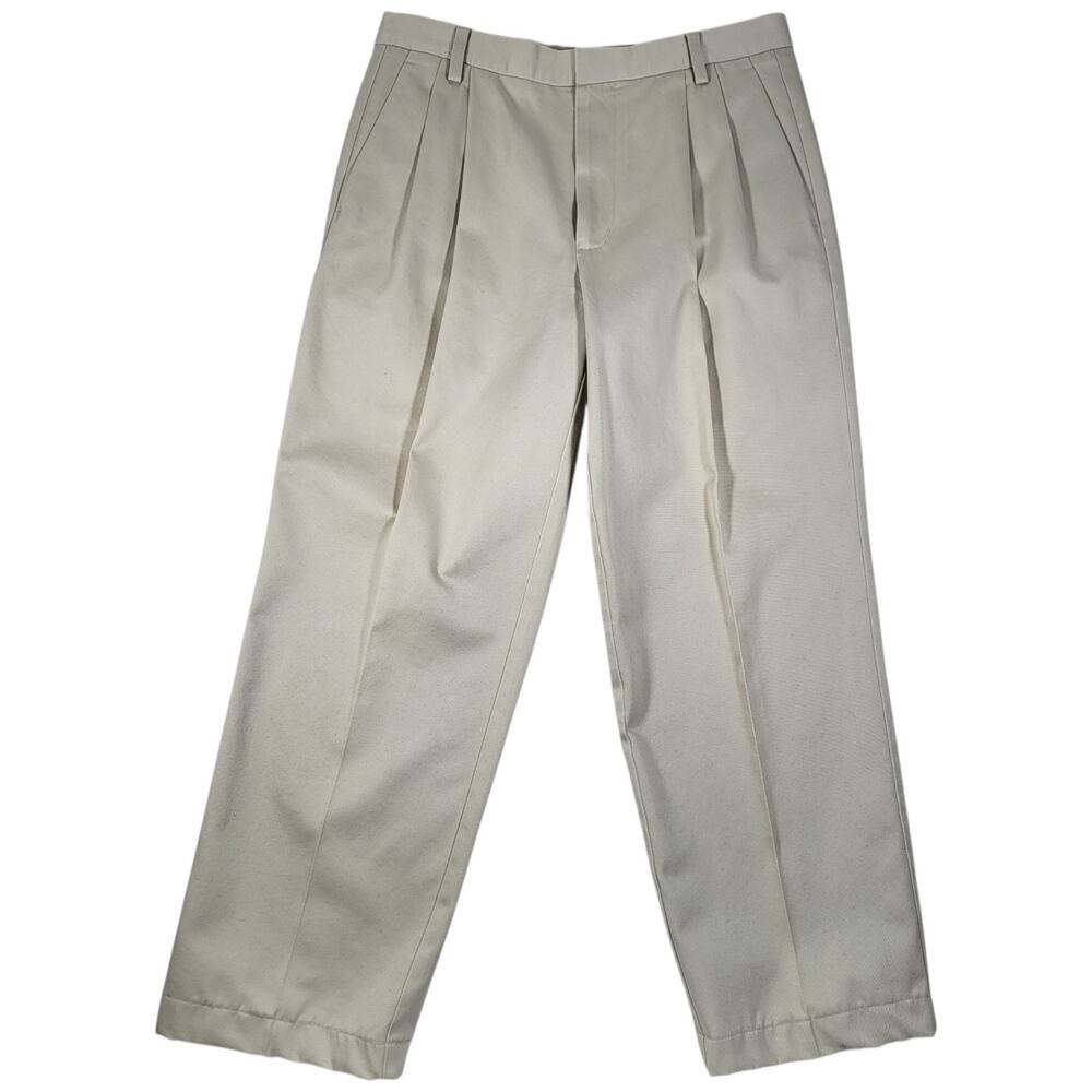 Dockers Khaki Pants 32x30 Pleated Classic Beige Cotton Chinos Dadcore Normcore